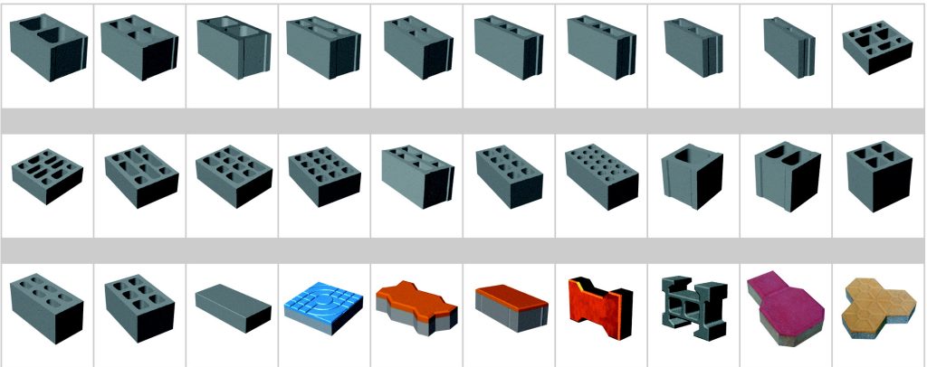 Solid Concrete Block Making Machine Samples