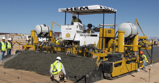 Slip form concrete paver